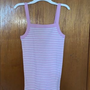 Pink and white striped tank